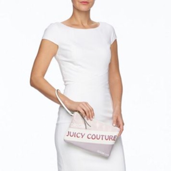 JUICY COUTURE Bag Wristlet Clutch Pink Purple White - Picture 4 of 6